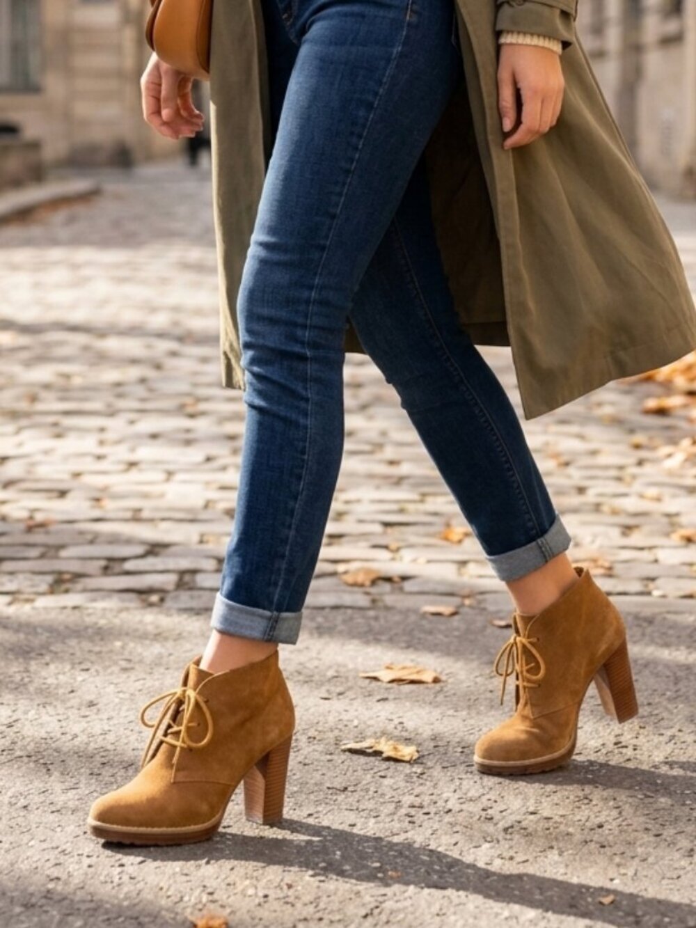 Aldo Tan Suede Lace up Heel Booties